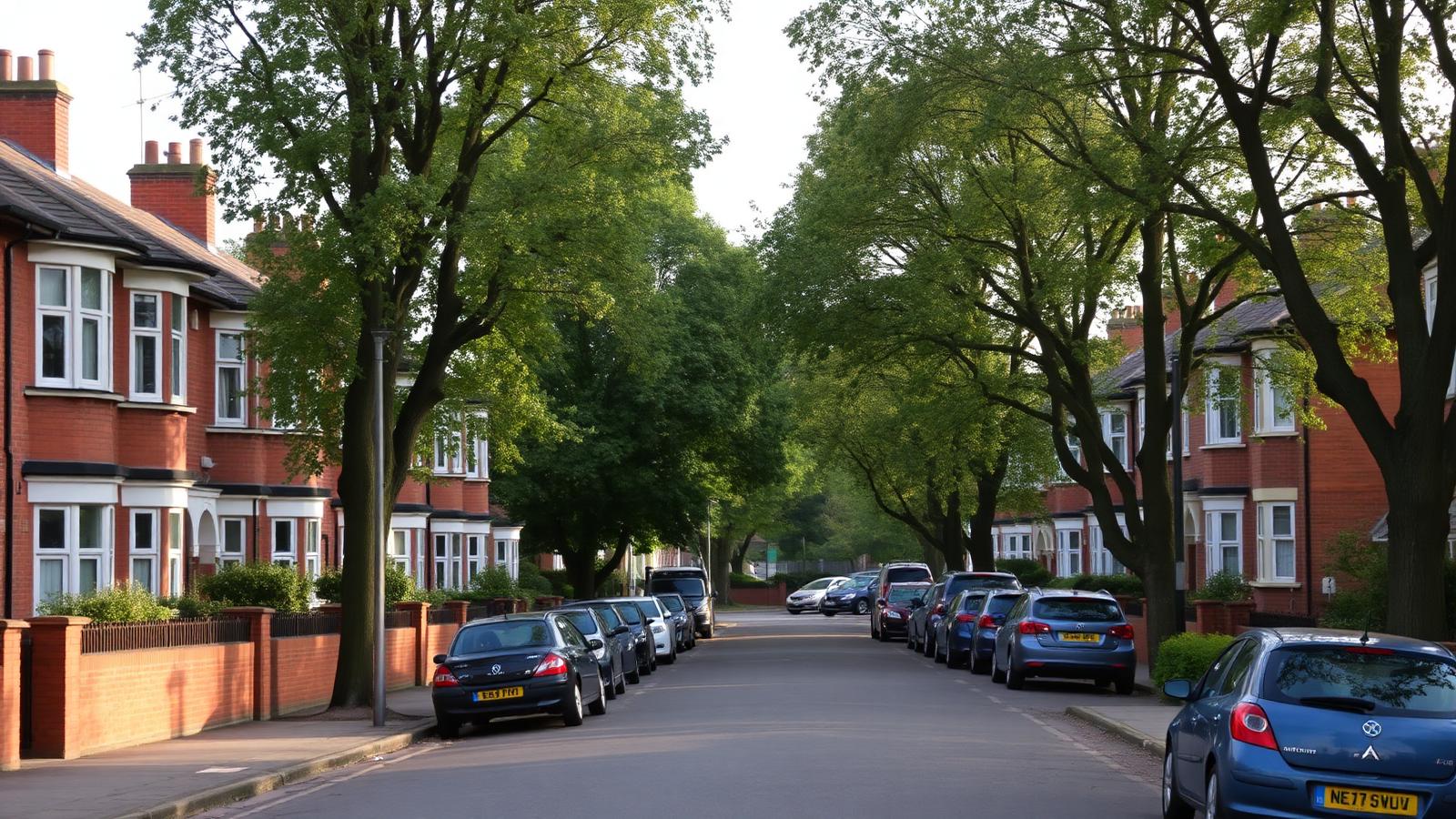 Kettering residential coverage area — Edwardian terraced housing with mature trees