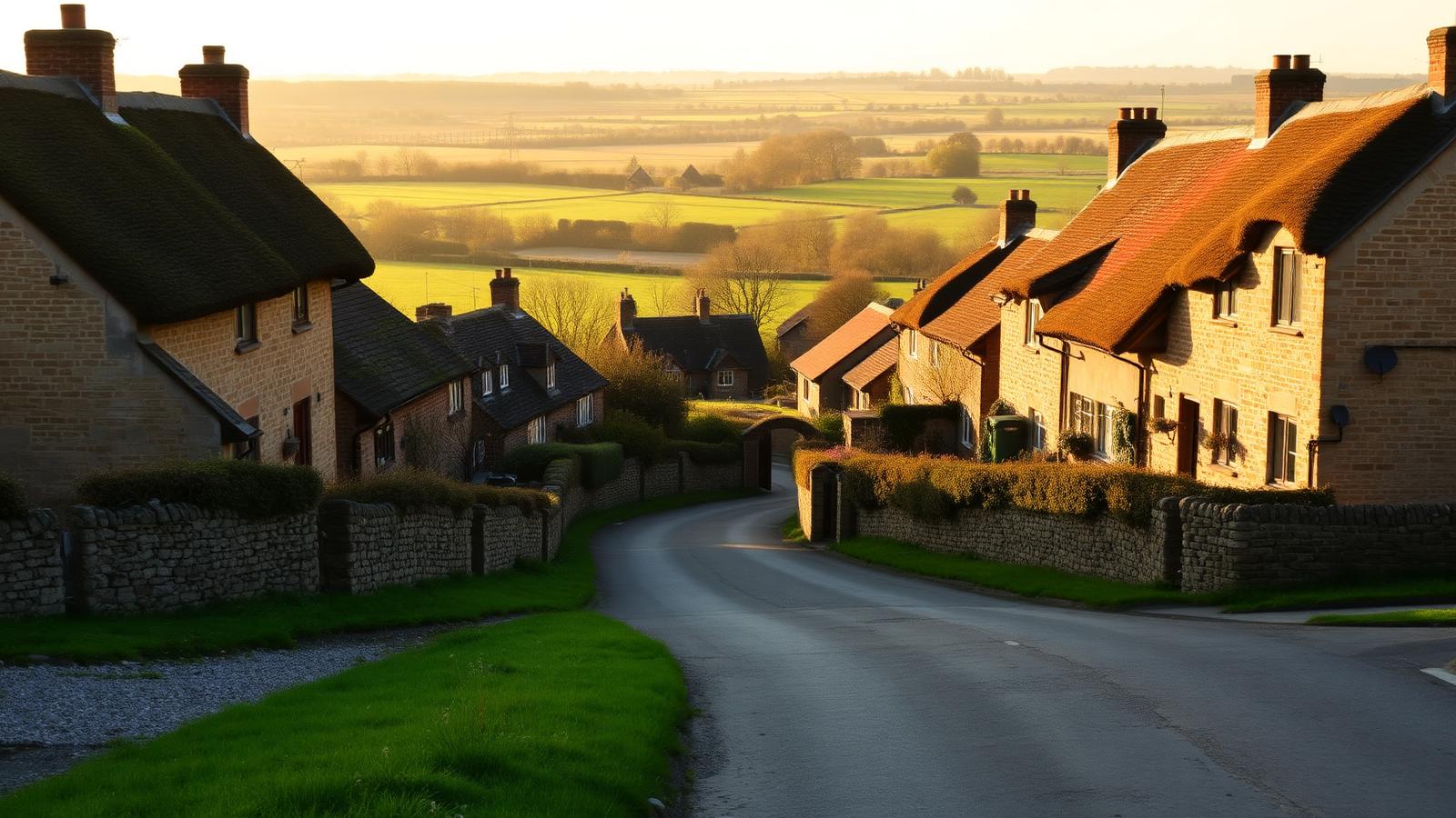 Oakham — Rutland village street and countryside, oil and LPG heating coverage area